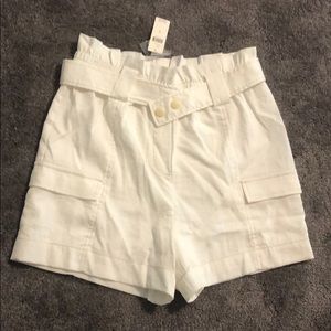 Brand New White Paperbag Shorts